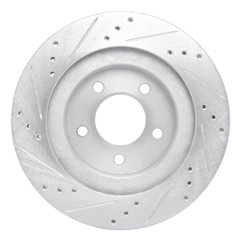 Chrysler 300M Brake Rotor (1) - Front Right - R1 Concepts - Drilled & Slotted - Silver - `98-`04